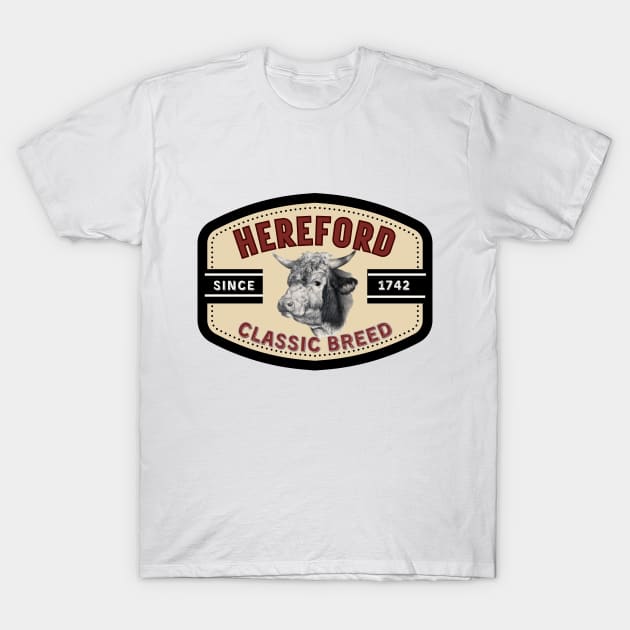 Hereford Classic Breed in BLACK T-Shirt by Simple Gifts